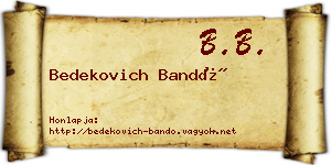 Bedekovich Bandó névjegykártya